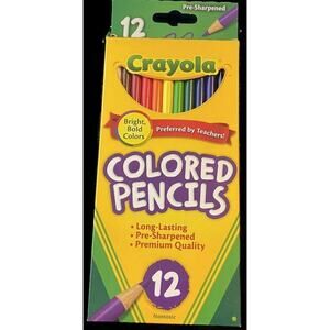 Crayola Colored Pencils 12 Pack 2017 Style 68-4012 New Non Toxic Brazil Made